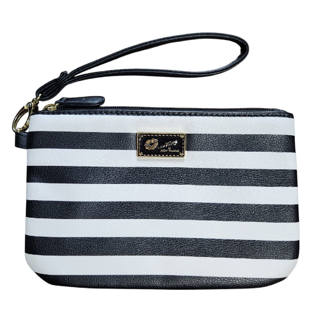 Luv Betsey by Betsey Johnson wristlet black and white